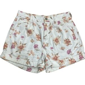 American Eagle Floral Mom Short High Waisted Denim Shorts Size 2